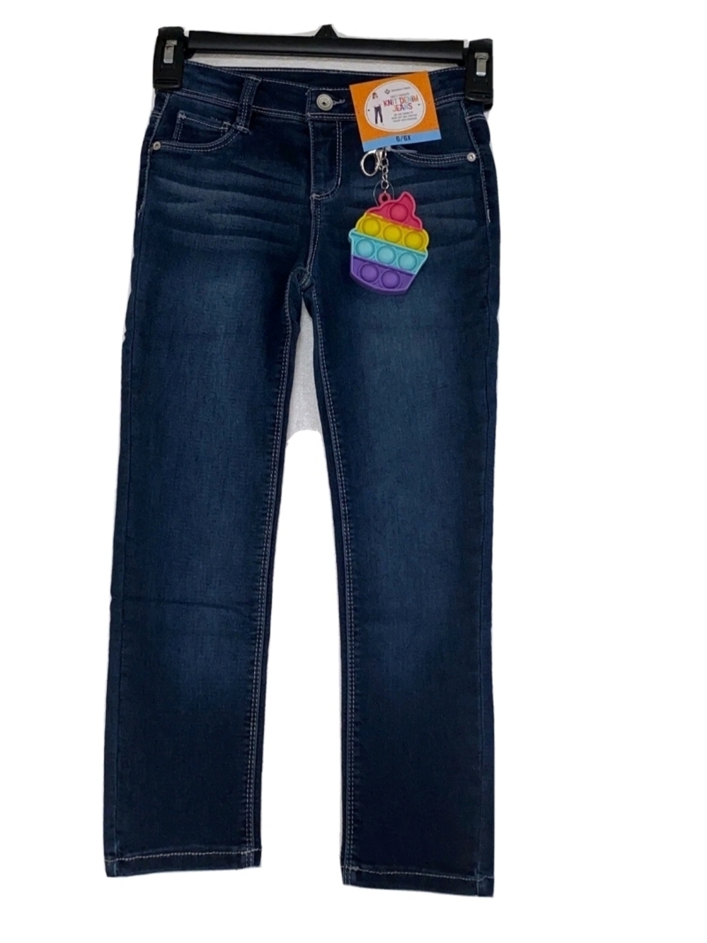 MM Girl's sz 14-16 Knit Denim Skinny Fit Jean &  Pop Toy